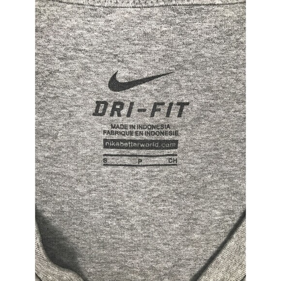 Nike Dri Fit U.S. Navy V Neck T Shirt Womens Size Small Gray Athletic Logo - Picture 2 of 8